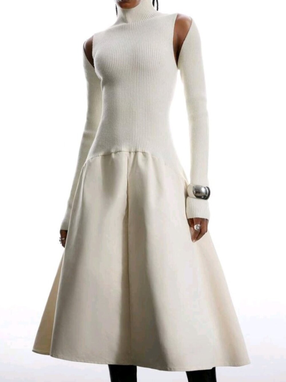 NWT.  Chic cream Lysmo sweater dress. Sizes M and L